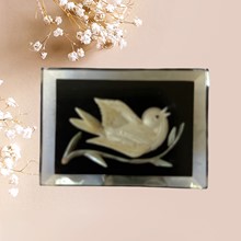 Reversed Carved Bird in Lucite