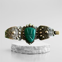 Mexican Silver Green Onyx Bracelet LVF:SilverBracelet-1