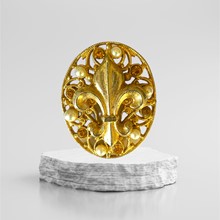 Vintage Van S. Fluer de Lis Brooch Pendant A019